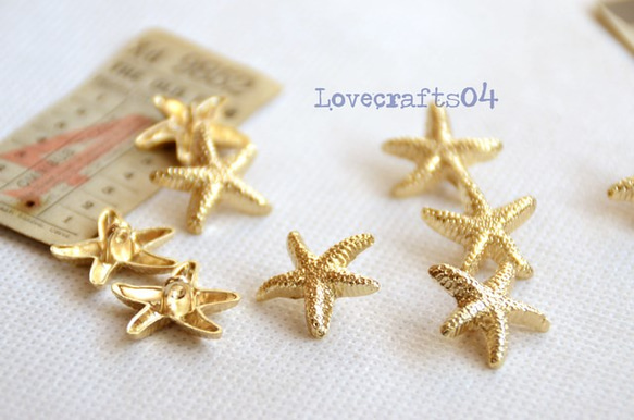 メタルボタン*Gold starfish*ヒトデ*リメイクに 3枚目の画像