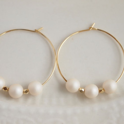 Hoop pierce poppy pearl 1枚目の画像