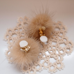 sale☆Earrings mink fur 2枚目の画像