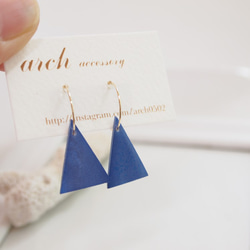 Hoop earrings Shell triangle 3枚目の画像