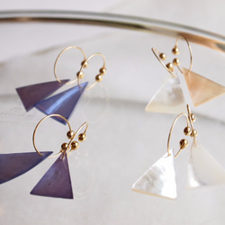 Hoop earrings Shell triangle 4枚目の画像