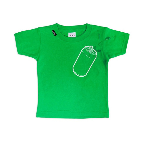 CAN  "蘇打水從罐子裡噴出來T恤"（綠）KIDS 第2張的照片