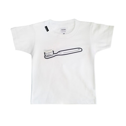 toothbrush  "歯磨き粉がついちゃったTシャツ"（白）KIDS 2枚目の画像