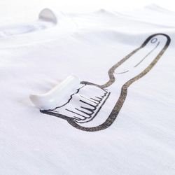 toothbrush  "歯磨き粉がついちゃったTシャツ"（白）KIDS 3枚目の画像