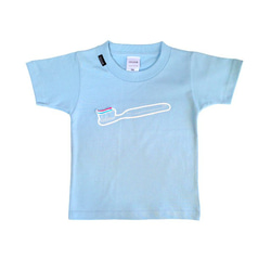 toothbrush  "歯磨き粉がついちゃったTシャツ"（ライトブルー）KIDS 2枚目の画像