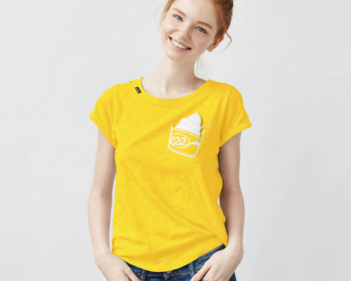 アイスクリーム グラフィックロゴプリントTシャツ イエロー 0_7c556687893f67f886e5e6e230c4