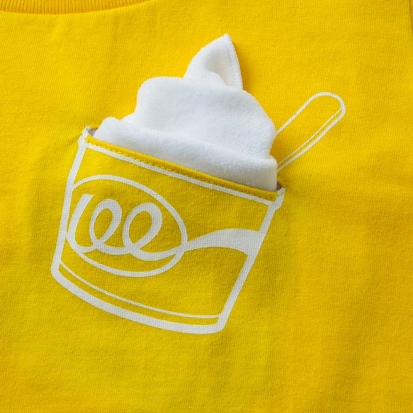 icecream（イエロー）"自分のアイスクリームを作るTシャツ" [ハンカチ付き] 5枚目の画像