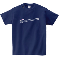 toothbrush  "歯磨き粉がついちゃったTシャツ"（ネイビー） 6枚目の画像