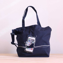 【数量限定】splash BAG plus＋ "iPodを水におとしちゃうバッグ"（ネイビー） 1枚目の画像