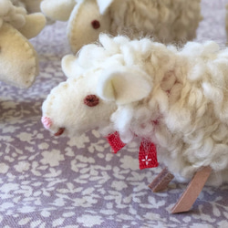 もふもふ毛糸の羊モビール(ホワイト) 5枚目の画像