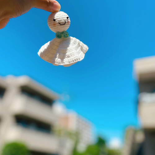 w*様 てるてる坊主さんのあみぐるみキーホルダー◎ w*様 てるてる坊主さんのあみぐるみキーホルダー◎