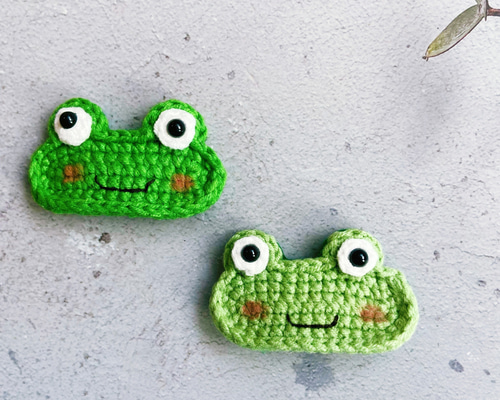 RH05編み蛙ちゃん パッチン留め ヘアクリップ ヘアピン ヘア