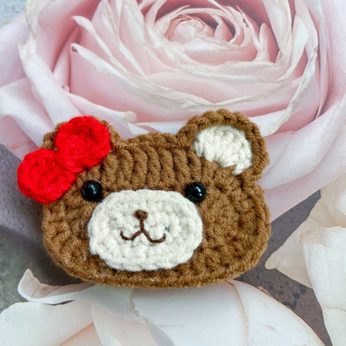 ハンドメイドベビーヘアクリップ ヘアクリップ くまにゃんこ様
