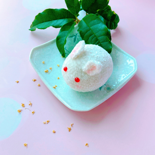 お月見 うさぎ団子/和菓子 編みぐるみ 十五夜 干支 卯 月の兎 癒された