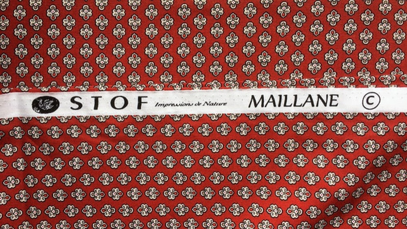 再出品！　フランスSTOF社・プロヴァンスプリントTP-1020-J  　MAILLANE /ルージュ（160x50㎝） 3枚目の画像