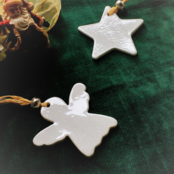 フランス製直輸入・クリスマスデコレーション・Cécileのオーナメント・ 天使とお星さま・X'masギフト 2枚目の画像