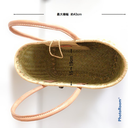 フランスマダガスカルのマルシェバック ダークグリーン かごバッグ