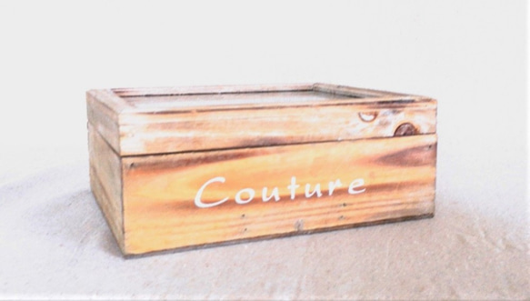 お値下げしました♬　フランスSOPAFRA社♬　天然木・白木のお裁縫箱（1段）Couture 5枚目の画像