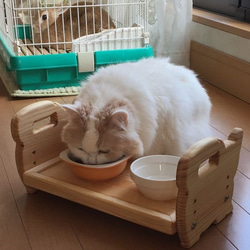 【受注生産★カラー選択可能！】ペット用ダイニングテーブル 小（猫）テーブルサイズが選べるオーダーメイド 5枚目の画像