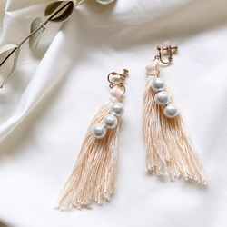 Pearl tassel / タッセルピアス・イヤリング 4枚目の画像