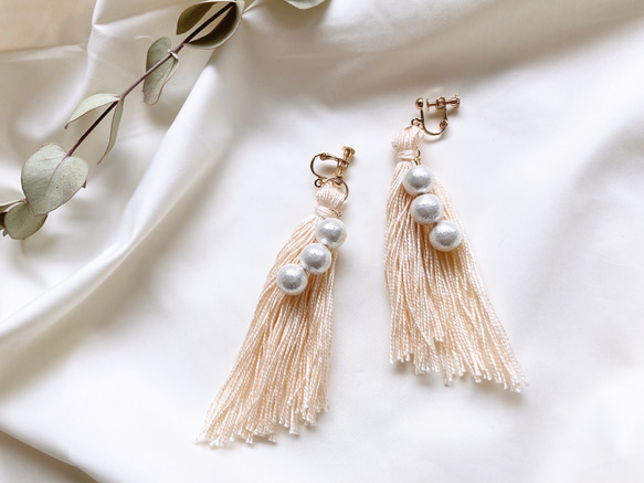 Pearl tassel / タッセルピアス・イヤリング 4枚目の画像