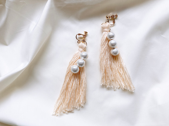 Pearl tassel / タッセルピアス・イヤリング 5枚目の画像