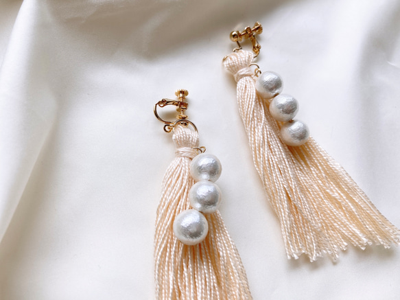 Pearl tassel / タッセルピアス・イヤリング 6枚目の画像