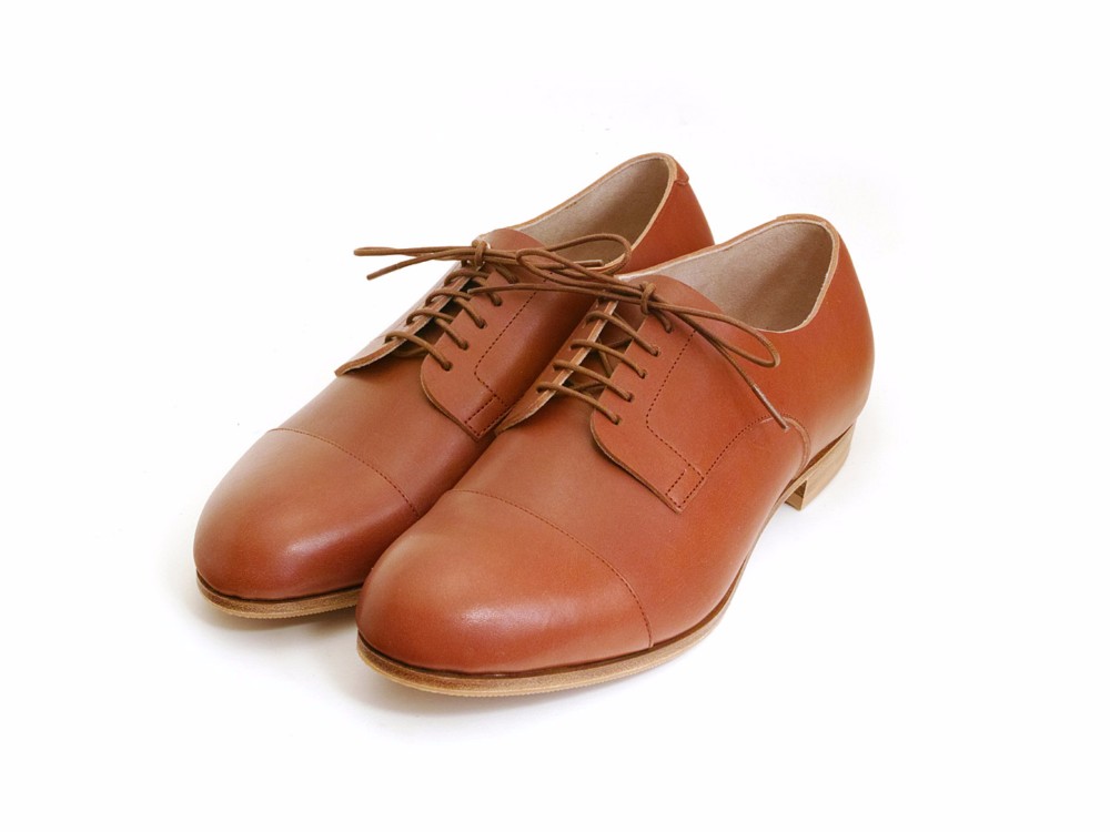 ischia toe cap ヌメ革　マホガニー