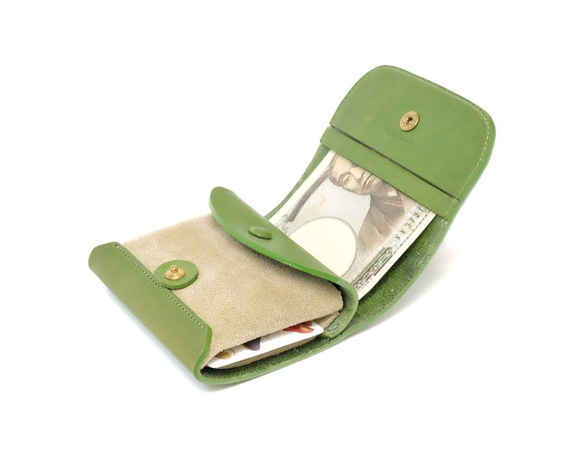 名入れができるミニ財布。伊・テンペスティ社エルバマット使用。15色の革から選べます。“Palmo“(パルモ) 2枚目の画像