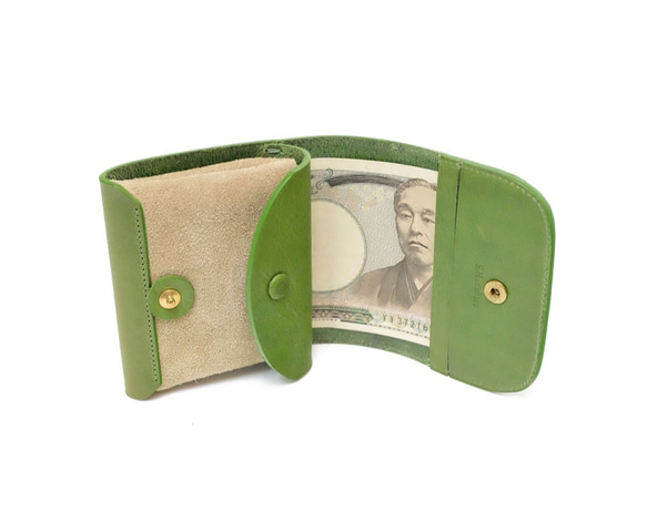 名入れができるミニ財布。伊・テンペスティ社エルバマット使用。15色の革から選べます。“Palmo“(パルモ) 4枚目の画像