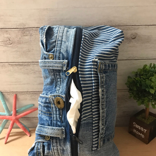 デニムリメイク 箱ティッシュケース インテリアおすすめ