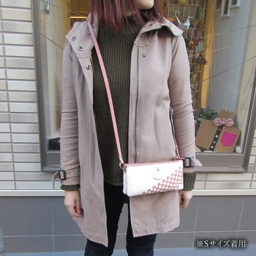 本革メッシュ編みのお財布ショルダーバッグ【flatto-Lilac(小 本革メッシュ編みのお財布ショルダーバッグ【flatto-Lilac(小