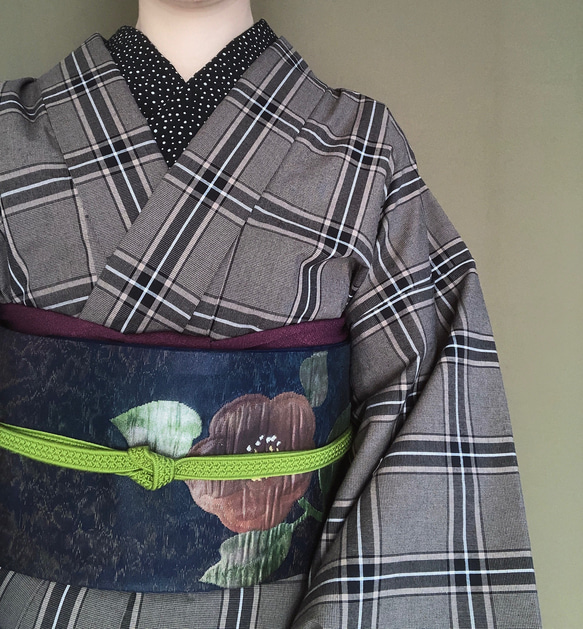 ブラウン×ベージュのグレンチェック木綿着物 着物 花鹿 kajika 通販