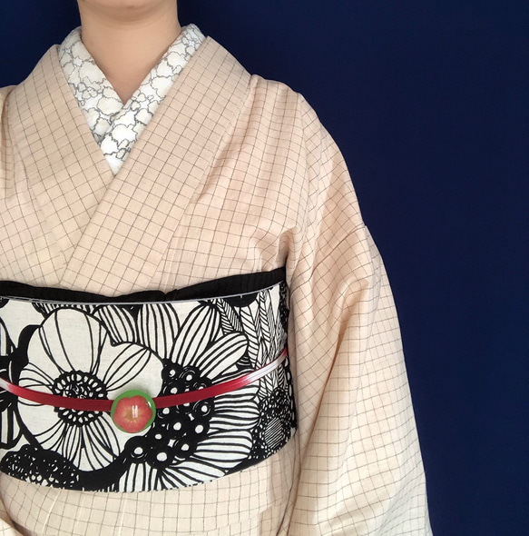 すっきりしっとり格子柄綿麻浴衣/ベージュ 浴衣 花鹿 kajika