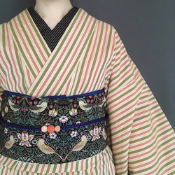 粋でモダンな縞柄木綿着物 着物 花鹿 kajika 通販 9665783｜Creema