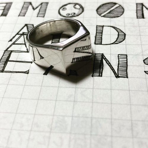 signet ring No.01 『square』 指輪・リング 月ト豆 通販 10867591