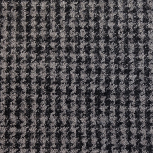 生地】ウール 千鳥格子起毛 グレー×ブラック 生地 TICORI [チコリ