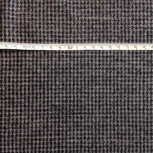 生地】ウール 千鳥格子起毛 グレー×ブラック 生地 TICORI [チコリ  