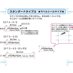 ハーバリウム　ラベルシール　スタンダードタイプ【３】（カットマーク付き）非耐水・耐水（透明のみ） 2枚目の画像