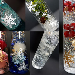 【ハーバリウム】雪の結晶カッティングシール（シルバー）ウィンター＆クリスマスボトル用 5枚目の画像