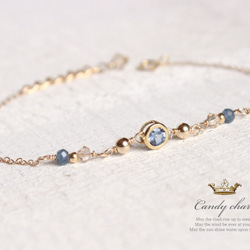 Candy charm 14KGF Bracelet/ブルーサファイア/9月誕生石 1枚目の画像