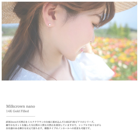 Milkcrown nano 1粒ピアス/※1個売り※/ロンドンブルートパーズ 3枚目の画像