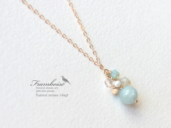 Framboise 14KGF Necklace Aquamarine/ネックレス・アクアマリン 2枚目の画像