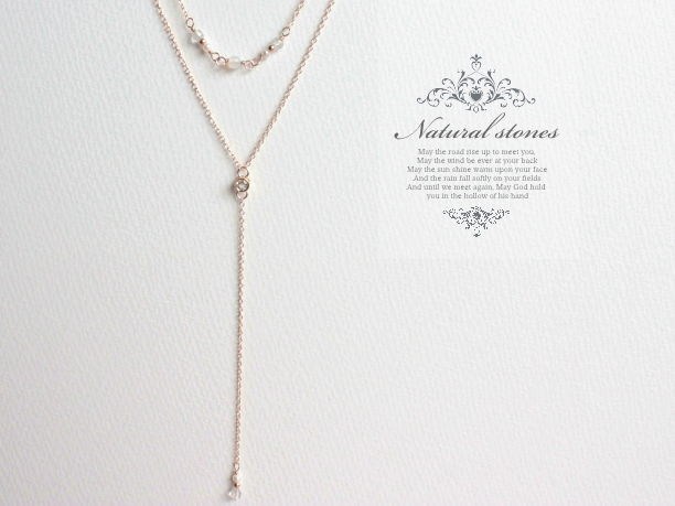 Deco bijou / リーフY字ショートネックレス [Gold/Silver]