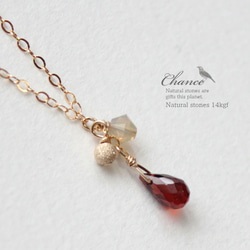 Chance14kgf Necklace Garnet/ネックレス・ガーネット 3枚目の画像