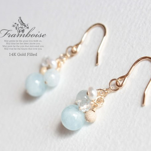 parts of four ピアス アクアマリン