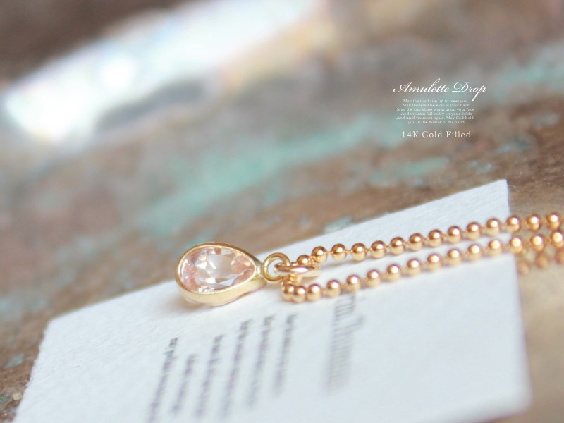 Amulette Drop 14KGF ネックレス・モルガナイト