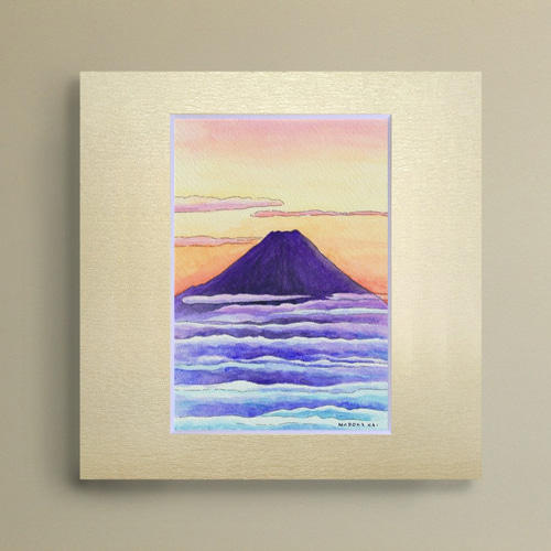 富士山の絵　額付き 楽天市場】絵画 インテリア 壁掛け 額入り 額絵 富士山【青の