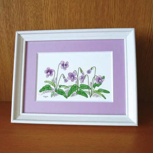 ♥お値下げ すみれ / 春の野の花シリーズ＊額装付き手書き水彩画