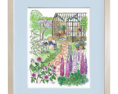 水彩画　額装あり「蔵」280×230 水彩画額装あり「蔵」280×230